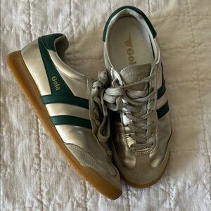 Gola Torpedo Glimmer Metallic and Dark Green Sneakers